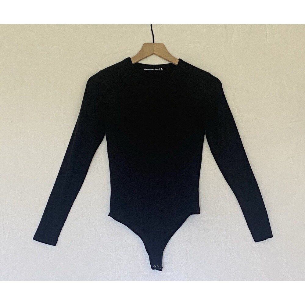 Abercrombie & Fitch Black Long Sleeve Bodysuit Size S